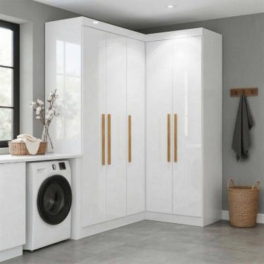 Imagem de Armário Multiuso Modulado Celan 5 Portas Branco - Pnr Móveis