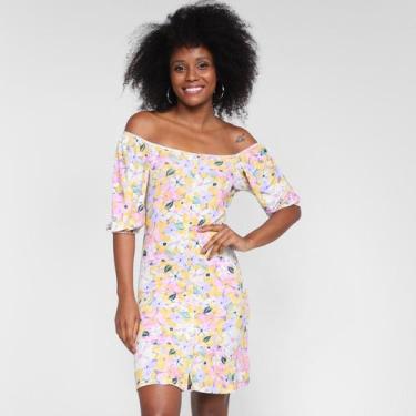 Imagem de Vestido Lecimar Curto Ombro A Ombro Floral, Lilás, G