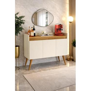 Imagem de Armario Aparador Buffet Prime Sala Luxo 3 Portas Pés Palito Cores - MJ