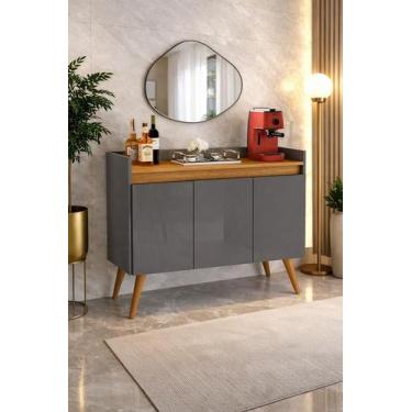 Imagem de Armario Aparador Buffet Prime Sala Luxo 3 Portas Pés Palito Cores - MJ