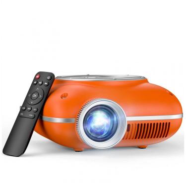 Imagem de Mini Projetor HOMPOW Laranja Bluetooth 1080P Portátil 720P Nativo 110V