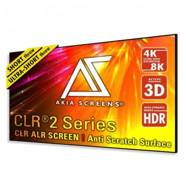 Imagem de Tela de projeção fixa ALR 123" Akia Screens cinza 16:9 CLR2 4K 8K 3D para projetor curto e ultracurto