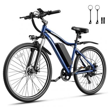 Imagem de Bicicleta elétrica Jasion YM1 azul marinho pneus 27,5 motor 750W pico 1200W bateria 48V 10Ah 480Wh quadro aço carbono 7 marchas 110V