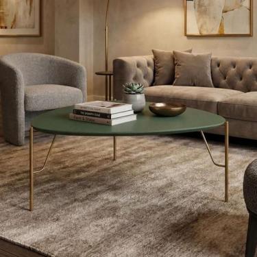 Imagem de Mesa de Centro 36cm para Sala 100% MDF com Pés em Metal - Casa Lar Inc