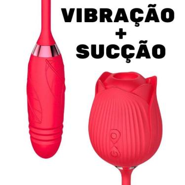 Imagem de Sugador de Clitóris e Vibrador Feminino Rosa Sophie Vai e Vem - 10 Vel