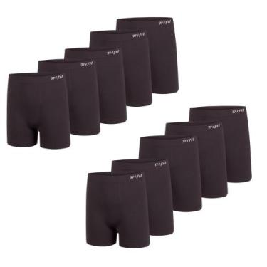 Imagem de Kit 10 Cuecas Box Masculina Sem Costura De Microfibra Trifil Lisa Bási