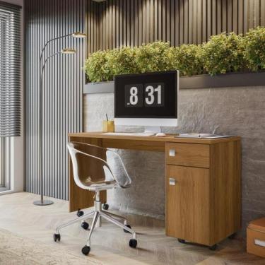 Imagem de Escrivaninha Home Office Estudo Malta 1 Porta E Gaveteiro - Freijo - L