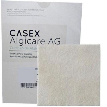 Imagem de Curativo algicare alginato de calcio com prata 10cm x 10cm - casex - a