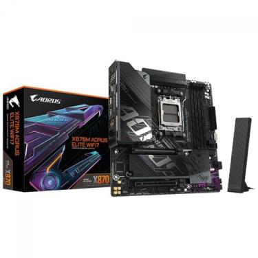 Imagem de Placa Mãe Gigabyte X870M AORUS ELITE WIFI7, Chipset X870, AMD AM5, M-A