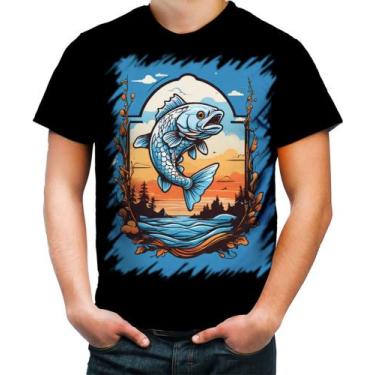 Imagem de Camiseta Colorida Pesca Esportiva Peixes Azul Paz 4 - Kasubeck Store®,