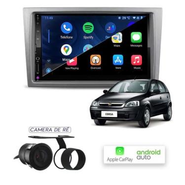 Imagem de Multimídia MP10 CarPlay e Android Auto Corsa 2002 a 2012 - First Optio