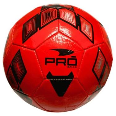 Imagem de Bola De Futebol Pro Balls Vermelho com Preto - Tamanho 5