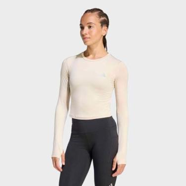 Imagem de Camiseta Adidas Manga Longa Essentials Feminina, Bege, GG