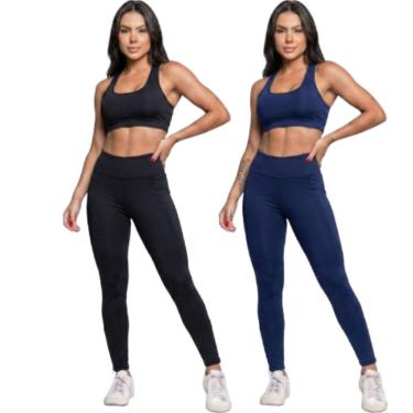 Imagem de KIT 2 Calça Legging Montaria Vekyo Roupa Para Academia Treino Musculação Moda Fitness F...
