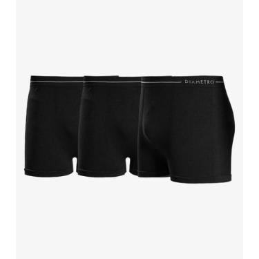 Imagem de Kit 3 Cuecas Boxer Lisa De Poliamida Diametro Preto, GG, Preto
