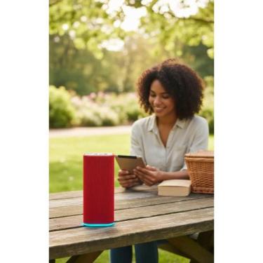 Imagem de Caixa Som Portátil Bluetooth 10W Vermelha Rádio USB - Congratulations 