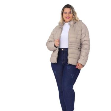 Imagem de Jaqueta Feminina Puffer Forrada De Pelúcia Plus Size Isis - Lagun Bras