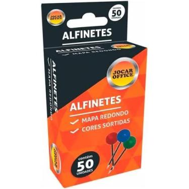 Imagem de Alfinete para Mapa Jocar Office Redondo - Caixa com 50 Unidades