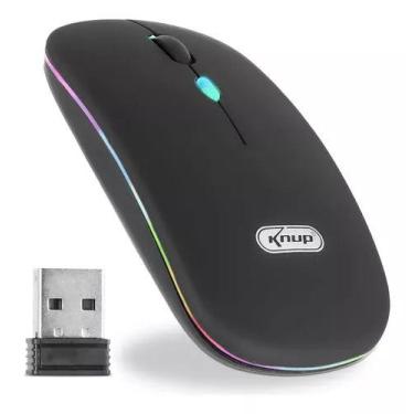 Imagem de Mouse sem Fio Receptor Usb 1600 Dpi com Led RGB - Knup