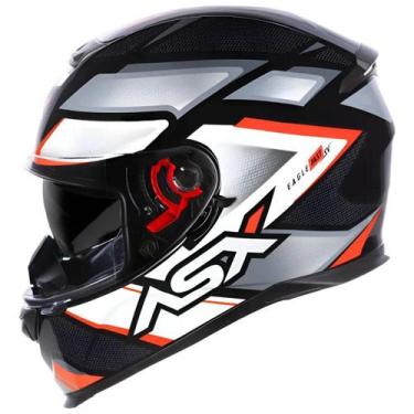 Imagem de Capacete Asx Eagle Sv Fast Preto Brilhante Cinza e Vermelho -, 56/S (5