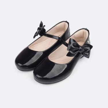 Imagem de Sapato Infantil Pampili Angel com Laço Removível -, Preto, Verniz, 35