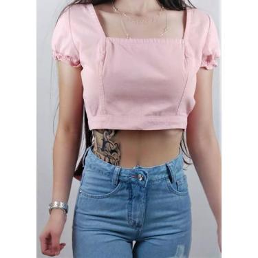 Imagem de Top Avis Rosa Feminino 100% Algodão Blufera Jeans 21603-1, G