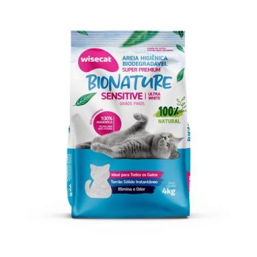 Imagem de Areia Higienica Gatos Biodegradavel Bionature Grãos Finos 4Kg - WISECA