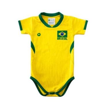 Imagem de Body Bebê Premium Brasil Oficial - Torcida Baby, GG, Amarelo