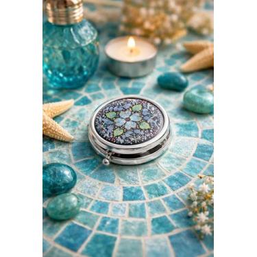 Imagem de Porta-comprimidos, mandala floral - ENCANTAR