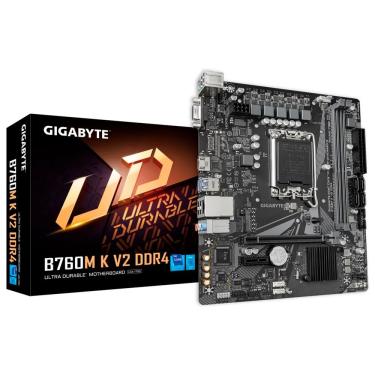 Imagem de Placa Mãe Gigabyte B760M K V2 DDR4 Suporte Intel 12a Geração DDR4 3200MHz Pcie 4.0 VGA Micro ATX