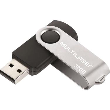 Imagem de Pen Drive Multilaser Twist PD589 com 32GB de Capacidade e Leitura em 10 MB-s Preto 32GB