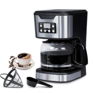 Imagem de Cafeteira Programável HousesAid de Aço Inoxidável para 12 Xícaras