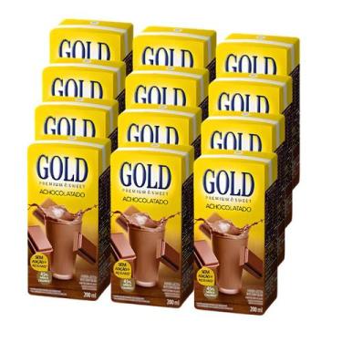 Imagem de Kit Bebida Láctea Achocolatado Zero Açúcar - Gold 12 Unidades 200ml