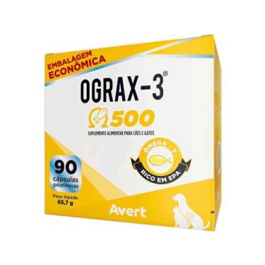 Imagem de Ograx-3 500mg para Cães e Gatos Avert 90 comprimidos
