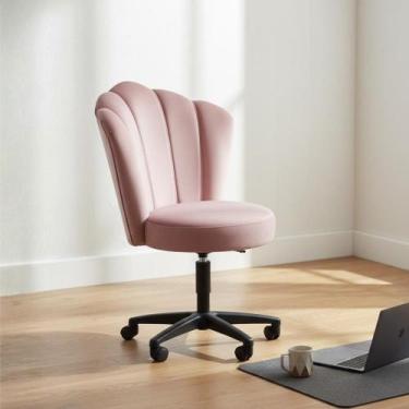 Imagem de Cadeira Mocho Joe Para Estética Suede Rosa Ms Decor - Mansão Decor