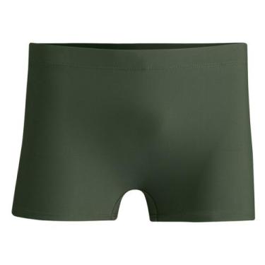 Imagem de Sunga Praia Boxer Lisa Proteção UV50+ Adulto Mash 300.116, Verde milit