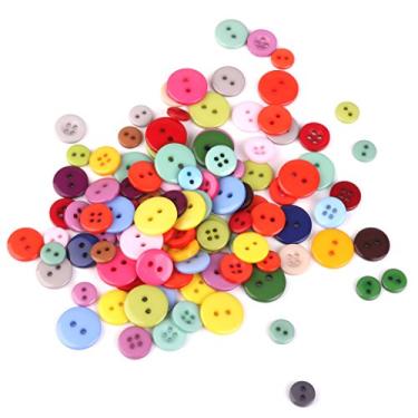 Imagem de Esquirla Resina Kids Botão Redondo Costura Artesanato Cartolina Cores de Tamanhos Diferentes