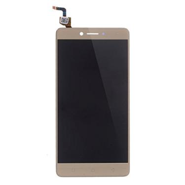 Imagem de HAIJUN Peças de substituição para celular tela LCD e digitalizador conjunto completo para Lenovo K6 Note (preto) cabo flexível (cor: dourado)