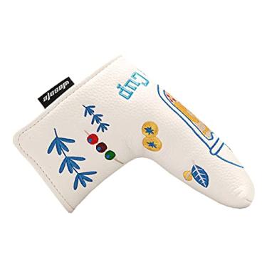 Imagem de Fancyes Universal Lâmina de Taco de Golfe Clube Headcover Putter Substituição PU de Couro À D' Água Da Cabeça Do Golfe, Putter , White