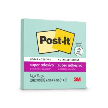 Imagem de Post-it, 3M, Bloco De Notas Super Adesivas, Verde Menta, 76mm X 76mm, 90 Folhas