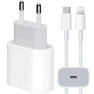 Cabo iPhone Original 11 12 13 Pro Max Usb-C + Fonte Adaptador Tomada 20W  Carregador Completo Apple em Promoção na Americanas