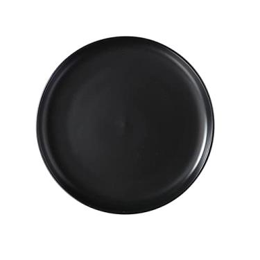 Imagem de Prato de jantar de cerâmica GUIPAIHAI Prato de refeição de prato doméstico de café da manhã pratos planos (cor : preto, tamanho: 15 cm)