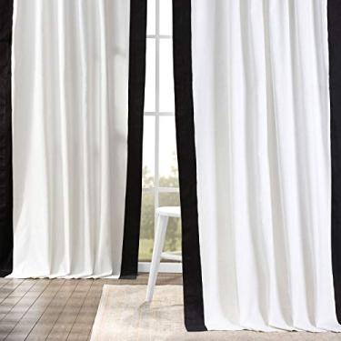 Imagem de HPD Half Price Drapes PRCT-VC1716-84 Cortina Panamá vertical (1 painel), 127 x 213 cm, pipoca fresca e preta