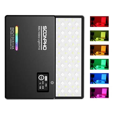 Imagem de Luzes do painel LED SOOPHO P10 RGB Luz de preenchimento de vídeo Luz de câmera colorida CRI95 + 12 modos de luz Bateria embutida de alumínio Shell Adequado para fotógrafo de estúdio Video Vloger Live p10-1 black
