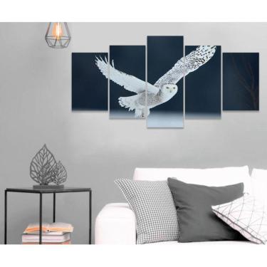 Imagem de Quadro Decorativo Sala Quarto Escritório Coruja Branca