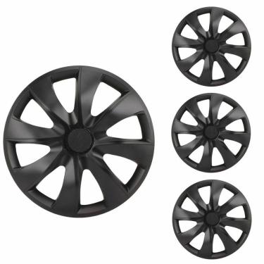 Imagem de Jogo Calota Aro 14 Prime Fosc Black Esportiva Universal - Elitte Preto Fosco