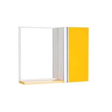 Imagem de Espelho para Banheiro com Armário Amarelo Barra Vertical