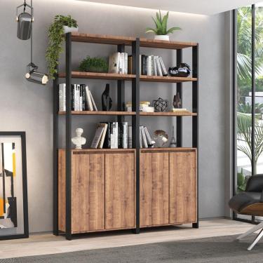 Imagem de Estante Industrial 4 Portas 8 Prateleiras M114 Foscarini Preto/Solanum