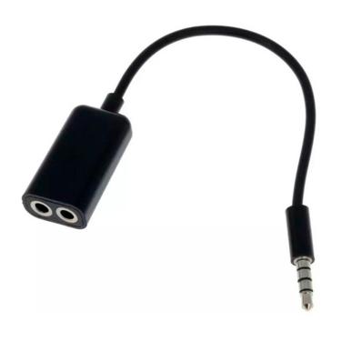 Imagem de Adaptador de Audio P2 Stereo para 2 Fones - Preto - (P2 3,5mm Macho X 2 P2 3,5mm Fêmea)