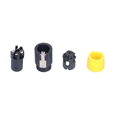 Imagem de Conector de cabo de áudio Twist Lock, plugue de alto-falante de 4 pólos Sistema de trava Boa condutividade elétrica para montagem de fios de 6 a 15 mm para conchas para amplificador de potência (Amarelo)